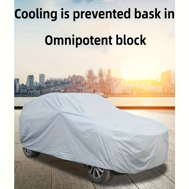 1pc Universal Waterproof Car Cover - UV, Rain, Dust, Snow & High-Temperature Resistant PEVA Material, All-Season Vehicle Protection, Dustproof, Silvery Appearance, Auto Accessories, Car Covering|Sleek Car Cover|Durable Car Cover, Car Covering