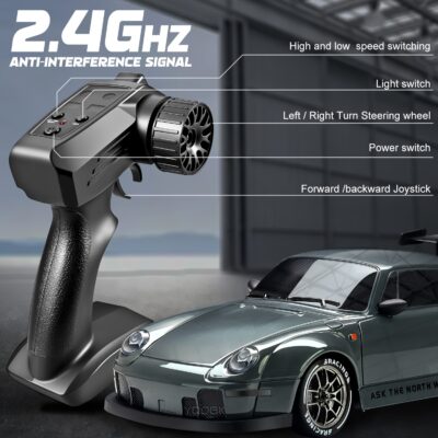 RC Drift Racing 1:24 Scale RC Car, 2.4G Remote Control Car, 20+Km/H High Speed Racing Car, Drift Car, with Drift Tires, Obstacles And Lights, Suitable for Christmas, Highspeed Rc Car, Drift Racing Car, Sleek Rc Car, Sporty Design, Hightech Construction, Lightweight Rc Vehicle, Remotecontrolled Drift Car, Fast Electric Rc Car, Rc Hobbyists, Speed Lovers