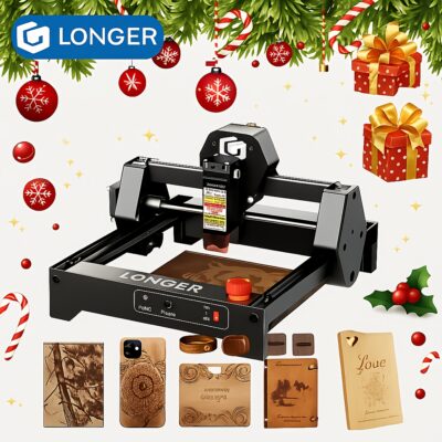 Longer Ray5mini Laser Engraver 2.5W, High-Precision Laser Cutting Machine, 12, 000mm/min Speed, Wi-Fi Control, 130x140mm Engraving Area, Perfect Halloween & Christmas Gift For Projects On Metal, Wood, Acrylic & Leather, No Installation Required