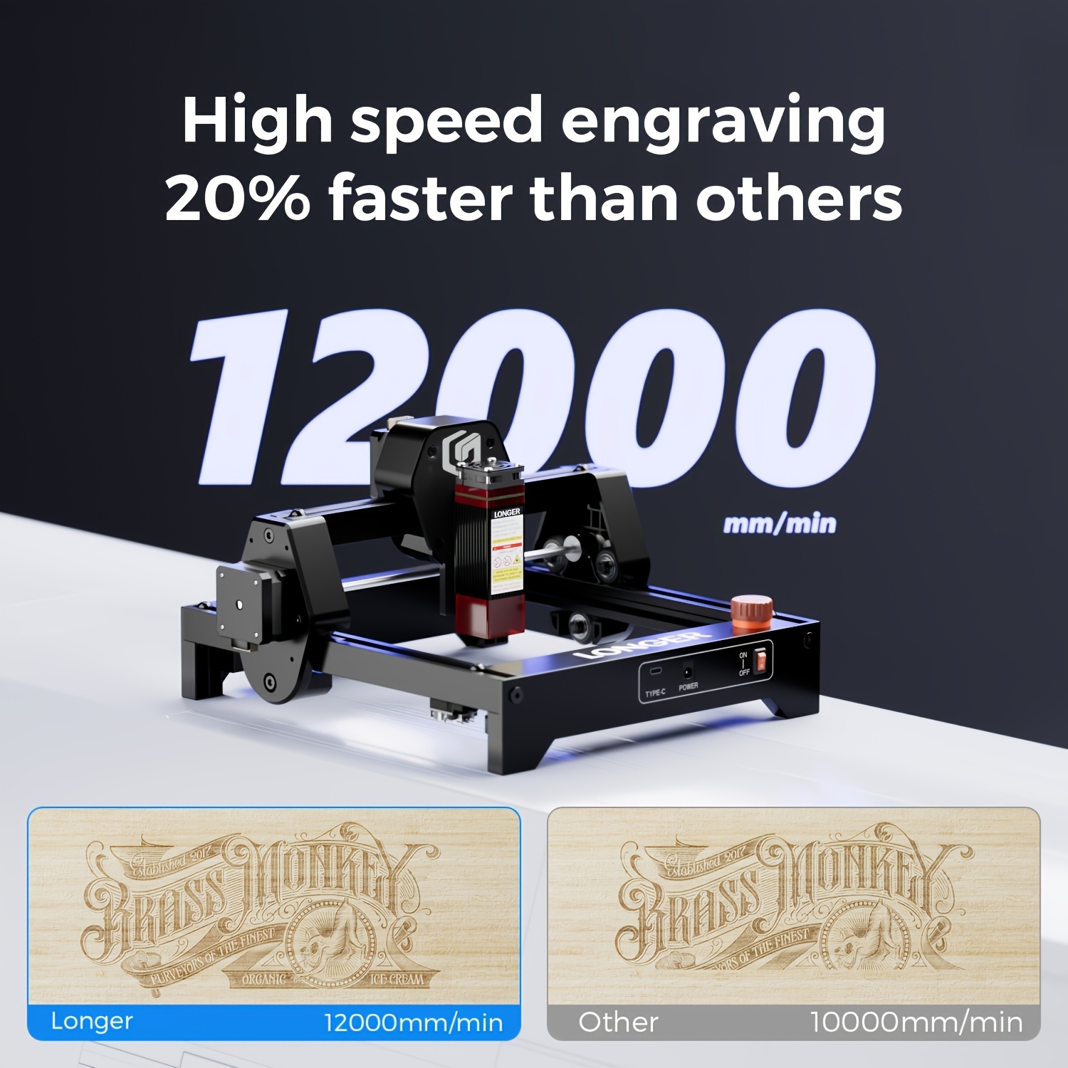 Longer Ray5mini Laser Engraver 2.5W, High-Precision Laser Cutting Machine, 12, 000mm/min Speed, Wi-Fi Control, 130x140mm Engraving Area, Perfect Halloween & Christmas Gift For Projects On Metal, Wood, Acrylic & Leather, No Installation Required