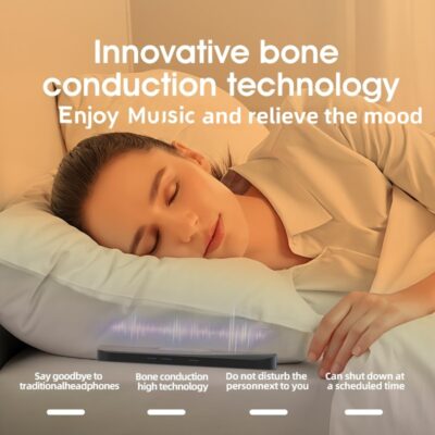 Bone Conduction Wireless Sleep Music Box - 3rd Gen High-Tech Under-the-Pillow Design, Exclusive Music Without Distractions, White Noise Reduction, Timed Shutdown, Supports Card Mode, Rechargeable Lithium Battery, Type-C Charging, Portable Audio Device for Relaxation, Sleep Aid, Sleek Cylindrical Design, Durable Construction