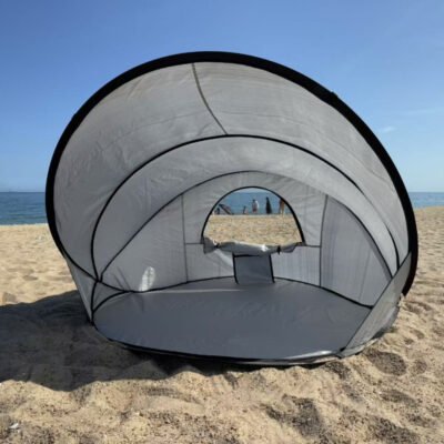 [Portable Pop-Up Tent] 1pc Lightweight Deep Blue Oval Instant Pop-Up Tent | Portable Camping Tent with Zipper Closure, Easy Setup & Compact Foldable Design, Sturdy Rope Support for Beach, Backyard, Outdoor Shelter, Durable Tent Fabric, Breathable Material