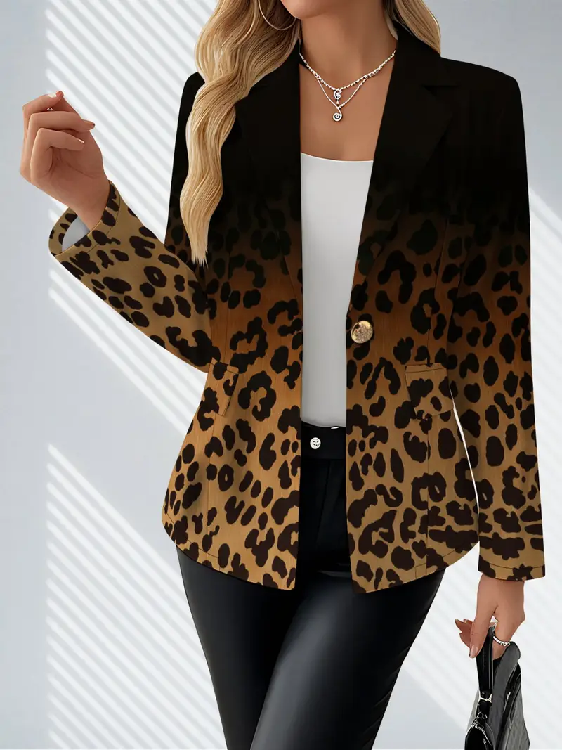 Autumn Women's campus fashion wear outdoor travel clothing pattern tops printed pattern elegant Women's autumn coat exquisite suit jacket,, Seasonal Wear, Autumn Wardrobe, Stylish Outerwear, Feminine Design, Quality Stitching, Comfortable Material, Long Sleeve Top, Fashion Outerwear, Women, College - Image 4