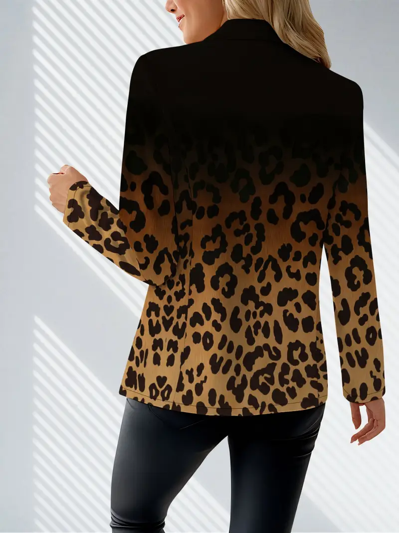 Autumn Women's campus fashion wear outdoor travel clothing pattern tops printed pattern elegant Women's autumn coat exquisite suit jacket,, Seasonal Wear, Autumn Wardrobe, Stylish Outerwear, Feminine Design, Quality Stitching, Comfortable Material, Long Sleeve Top, Fashion Outerwear, Women, College - Image 3