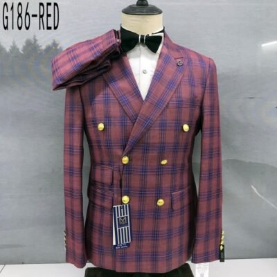 Honourable Checkered Double-breasted Tag Suit