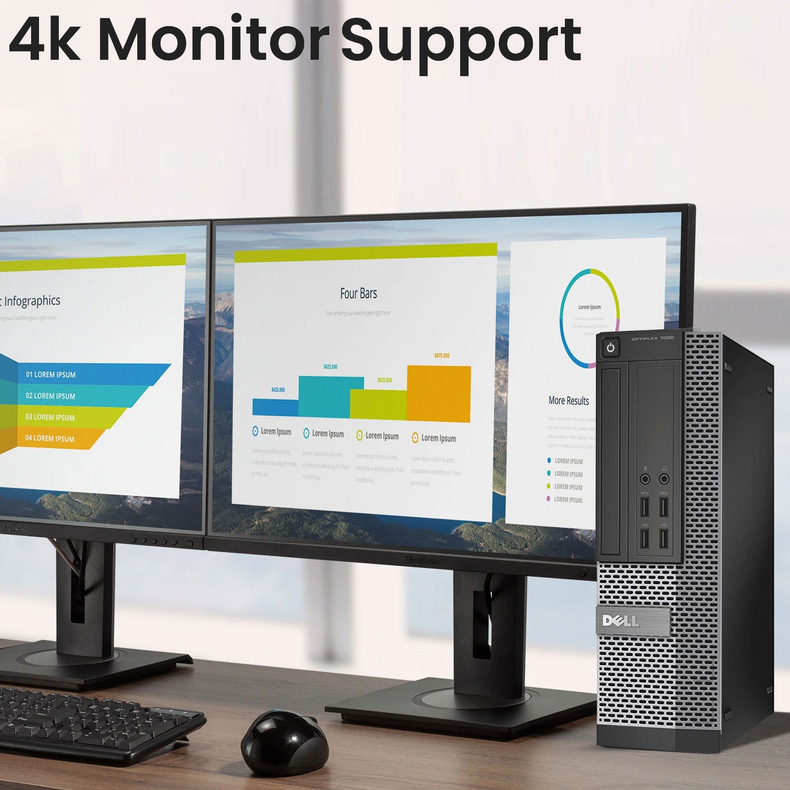 Dell Desktop SFF Computer PC | Intel Core i5 | 8GB RAM | 500GB Hard Disk Drive HDD | Wired Keyboard and Mouse | 19