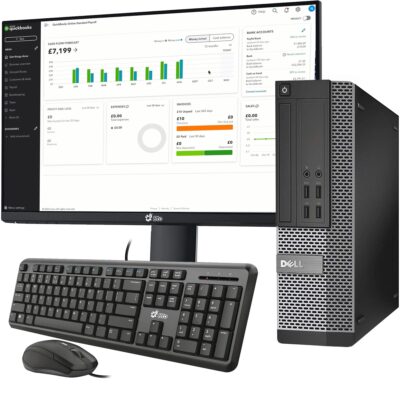 Dell Desktop SFF Computer PC | Intel Core i5 | 8GB RAM | 500GB Hard Disk Drive HDD | Wired Keyboard and Mouse | 19" LED Monitor Screen | Wi-Fi | Windows 11 Pro | (Renewed )