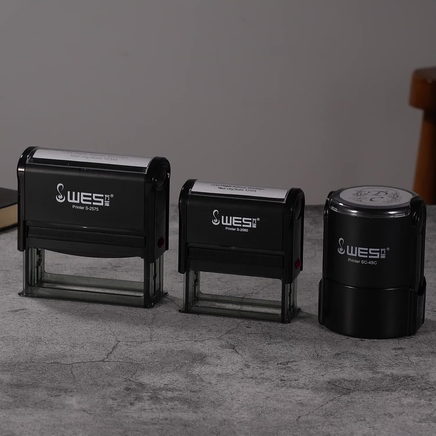 Custom Address Stamps - 3 Design Options (Floral, Artistic Script, Minimalist) - Durable Ink Pad Included - Circular Stamp for Envelopes, Letters, Packages - Personalized Text & Family Names, No Chemicals - Image 6