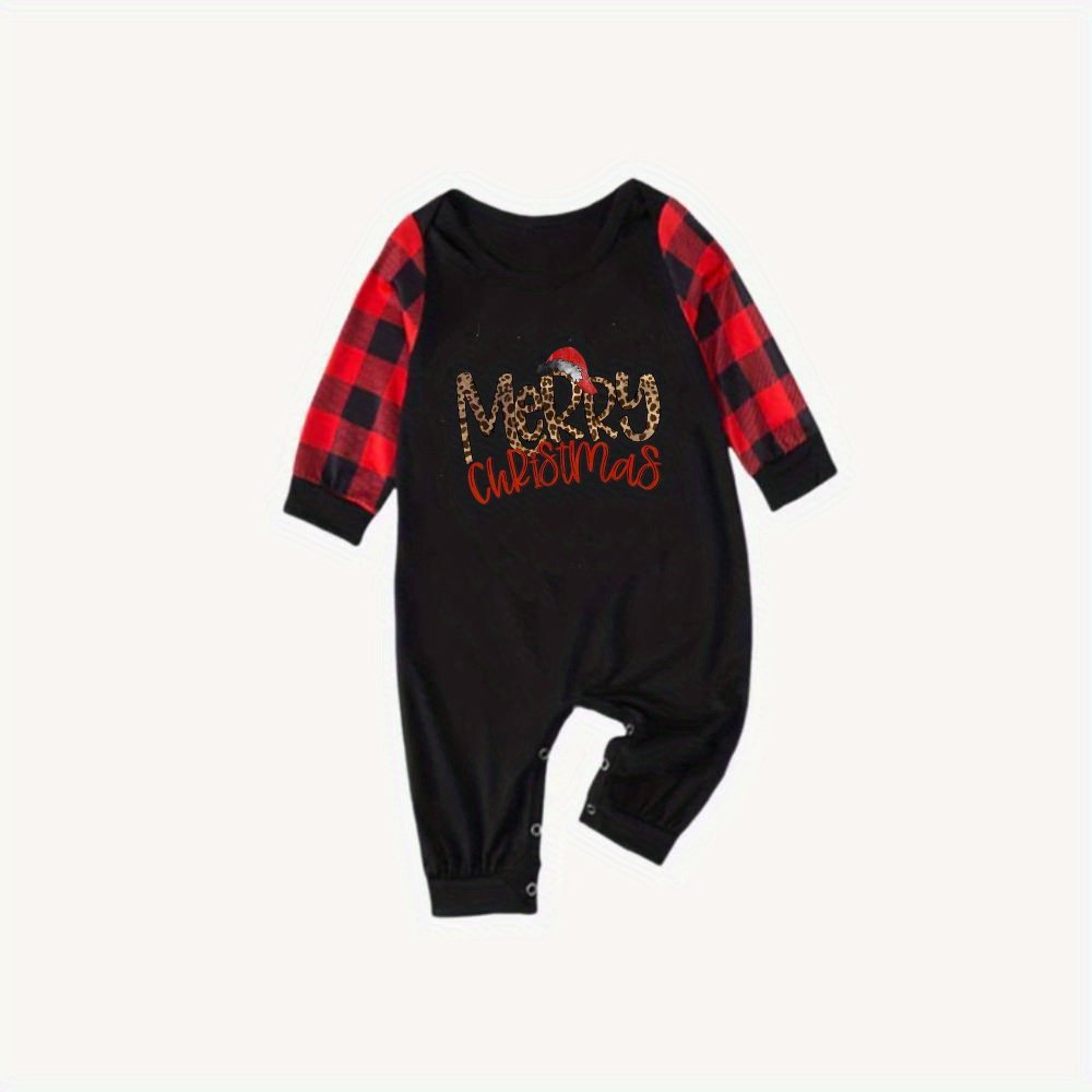 Family Matching Christmas Clothing Set - Red & Black Plaid Long Sleeve Clothing with "Merry Christmas" Print for Kids, Adults & Pets (Dogs/Cats) - Coordinated Holiday Outfits, Machine Washable Family Party Wear - Image 4