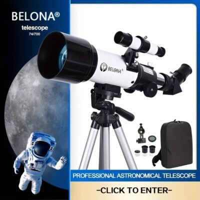 [70mm Astronomical Refractor Telescope] Belona Professional 70mm Aperture Astronomical Refractor Telescope | Fully Multi-Coated, High Transmission, with AZ Mount, Mobile Phone Bracket | for Moon, Birds, Planet Viewing – Ideal Christmas and Birthday Gift, 400mm