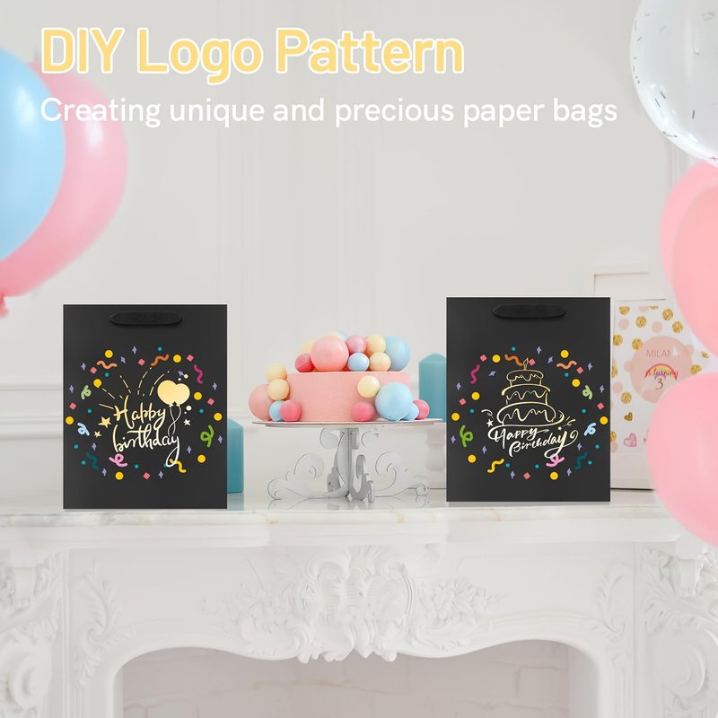 10pcs Elegant Black Paper Gift Bags with Sturdy Handles - Multiple Sizes for Weddings, Birthdays, Parties, Retail & Events - Durable Design for Shopping, Trinkets, Gift Wrapping & Retail Packaging, Reinforced Edges, Event Supplies, Stylish Packaging, Highquality Packaging, Wedding Planners - Image 7