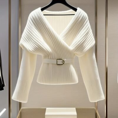 Chic V-Neck Top for Women – Slim Fit, Long Sleeve, Button Detail, Ribbed Texture, Solid Color, Stretch Fabric, Perfect for Casual or Stylish Outfits, Versatile Clothing | Chic Vneck Top | Construction, Ladies Tops