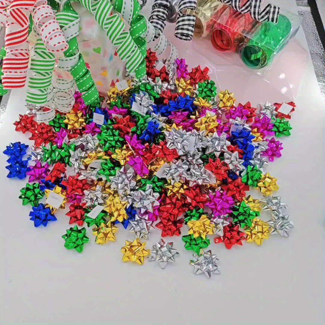 50pcs Mini Christmas Star Bows - Golden, Silvery, Red, Green, Blue, Magenta | Metallic Finish Self-Adhesive Decor for Xmas Tree, Home Decor, Wreath Decor, Festive Decor & Gift Wrapping - Image 16