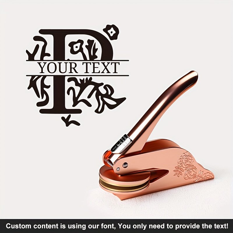 1pc Custom Pattern Embossed Stamp, Floral Letter Series in Black/Golden/Rose Golden Trio - Portable Embossing Tool for Party Invitations/Tissue Paper/Envelopes/Cards/Anniversary/Birthday/Holiday Gifts - ZMXL2 - Image 66