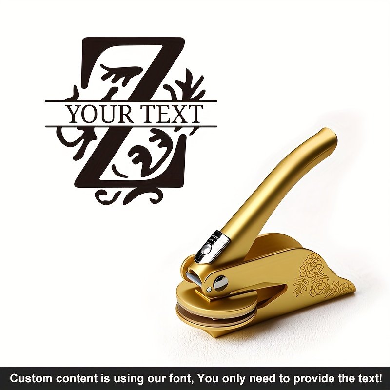 1pc Custom Pattern Embossed Stamp, Floral Letter Series in Black/Golden/Rose Golden Trio - Portable Embossing Tool for Party Invitations/Tissue Paper/Envelopes/Cards/Anniversary/Birthday/Holiday Gifts - ZMXL2 - Image 73