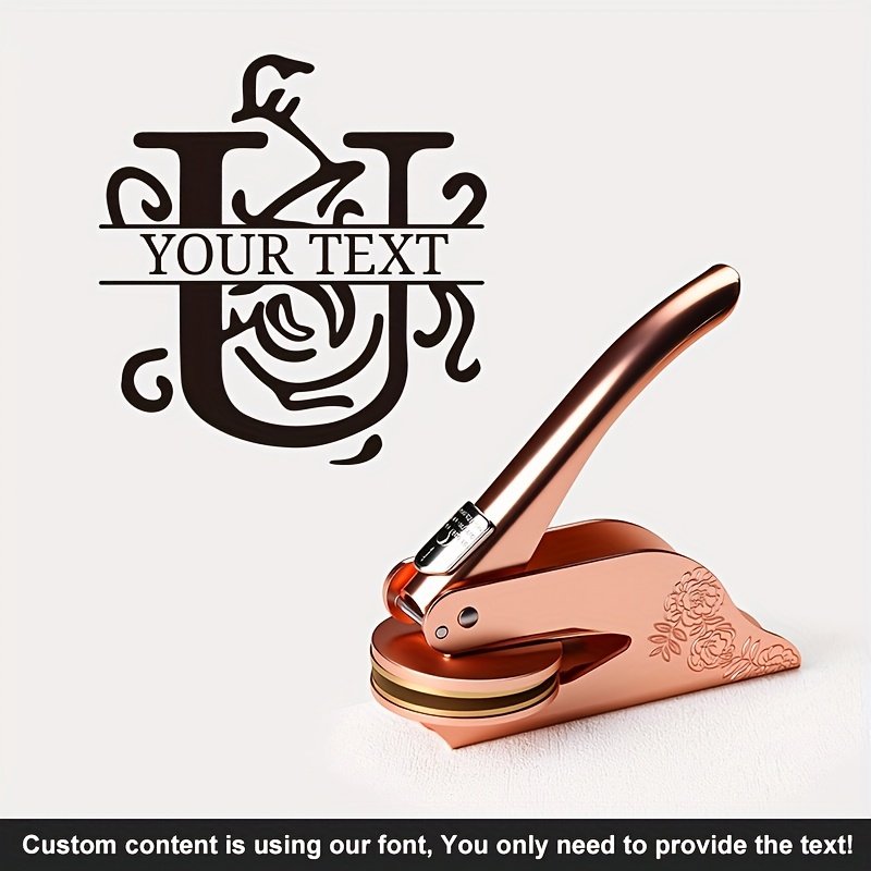 1pc Custom Pattern Embossed Stamp, Floral Letter Series in Black/Golden/Rose Golden Trio - Portable Embossing Tool for Party Invitations/Tissue Paper/Envelopes/Cards/Anniversary/Birthday/Holiday Gifts - ZMXL2 - Image 74