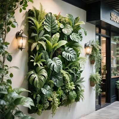 [1pc Green Wall Panel] 1pc High-End Realistic Artificial Plants Lush Green Wall Panel | Indoor/Outdoor Decor for Home, Wedding, Party, Garden, Backyard | Natural Aesthetic, Durable Plastic, Green Wall Decor
