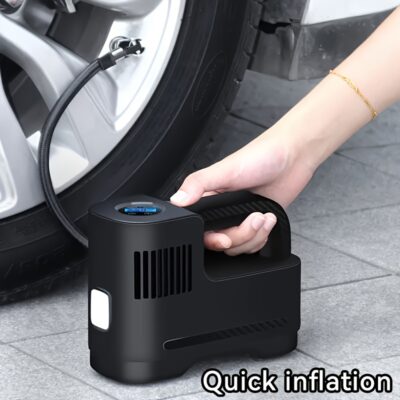 Car Tire Air Compressor, Car Plug Air Pump, Pressure Inflation Pump Suitable for Sedans, Vehicles, SUVs and Pickup Trucks, with Fast Inflation (150PSI) and Night LED Fill Light Ideal Halloween and Christmas Gift for Husbands, Dads and Men, Air Pressure Pump for Tires, Tire Air Pump, Tire Pump And Jumper, Tire Pressure Pump, Emergency Car Tool, Roadside Assistance, Compact Design, Easytouse Pump, Efficient Inflation, Sturdy Build, Car Plug Compressor, Truck Drivers, Car Owners