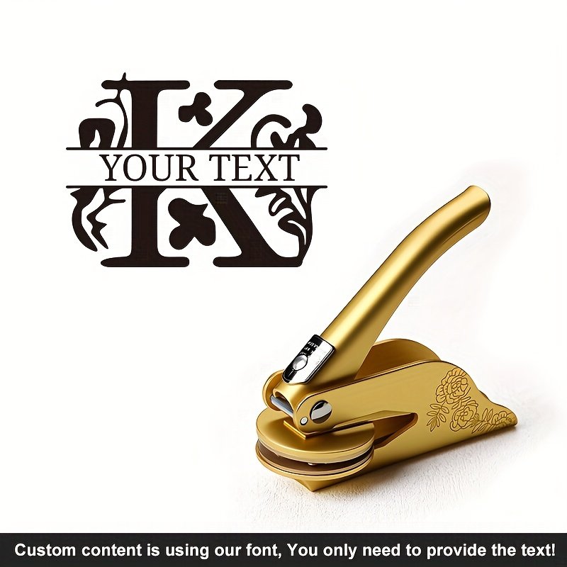 1pc Custom Pattern Embossed Stamp, Floral Letter Series in Black/Golden/Rose Golden Trio - Portable Embossing Tool for Party Invitations/Tissue Paper/Envelopes/Cards/Anniversary/Birthday/Holiday Gifts - ZMXL2 - Image 47