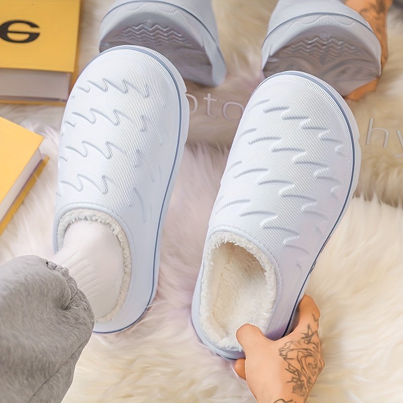 Men's & Women's Heavy-Duty Plush Winter Slippers with High Quality Sole & Thick Tread - All-Terrain Indoor/Outdoor House, Anti-Skid -like Design for Snow, Ice, - Unisex Warm Booties