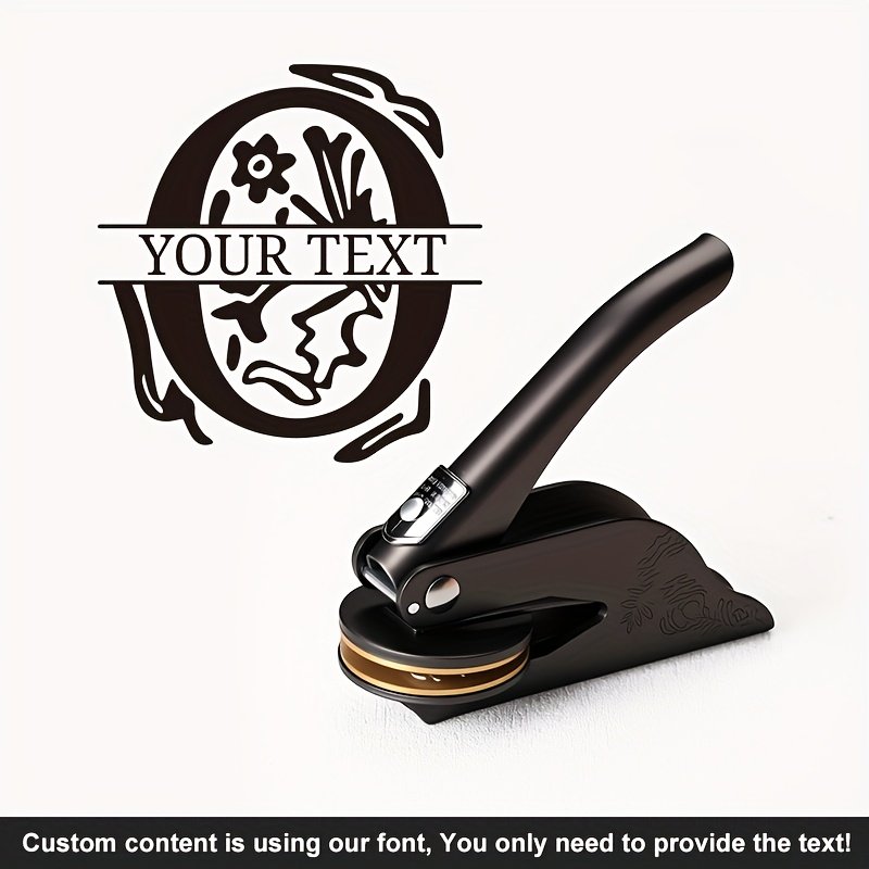 1pc Custom Pattern Embossed Stamp, Floral Letter Series in Black/Golden/Rose Golden Trio - Portable Embossing Tool for Party Invitations/Tissue Paper/Envelopes/Cards/Anniversary/Birthday/Holiday Gifts - ZMXL2 - Image 26