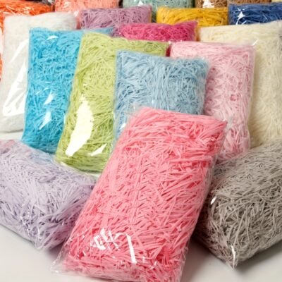 150g Multicolor Crumpled Raffia Paper Filler – Non-Toxic Shredded Craft Stuffing for DIY Wedding, Birthday, Party Decorations, Gift Box & Hamper Filling – Pastel & Bright Colors (Pink, Blue, Green, White, Golden, Turquoise) -, Shredded Paper, Tissue Paper Shredded, Packaging Supplies For Small Business, Shredded Paper For Packaging, Gift Wrapping Supplies, Christmas Eve Box Fillers, Christmas Decorations, Christmas Packaging, Small Business Supplies, Packing Supplies,