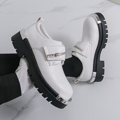 Men’S Versatile Business Casual Shoes, Korean Style, Height-Increasing Thick-Soled Formal Shoes for Work And Outings.