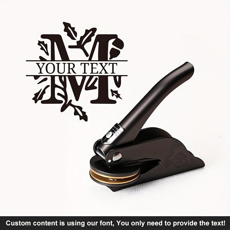 1pc Custom Pattern Embossed Stamp, Floral Letter Series in Black/Golden/Rose Golden Trio - Portable Embossing Tool for Party Invitations/Tissue Paper/Envelopes/Cards/Anniversary/Birthday/Holiday Gifts - ZMXL2 - Image 24