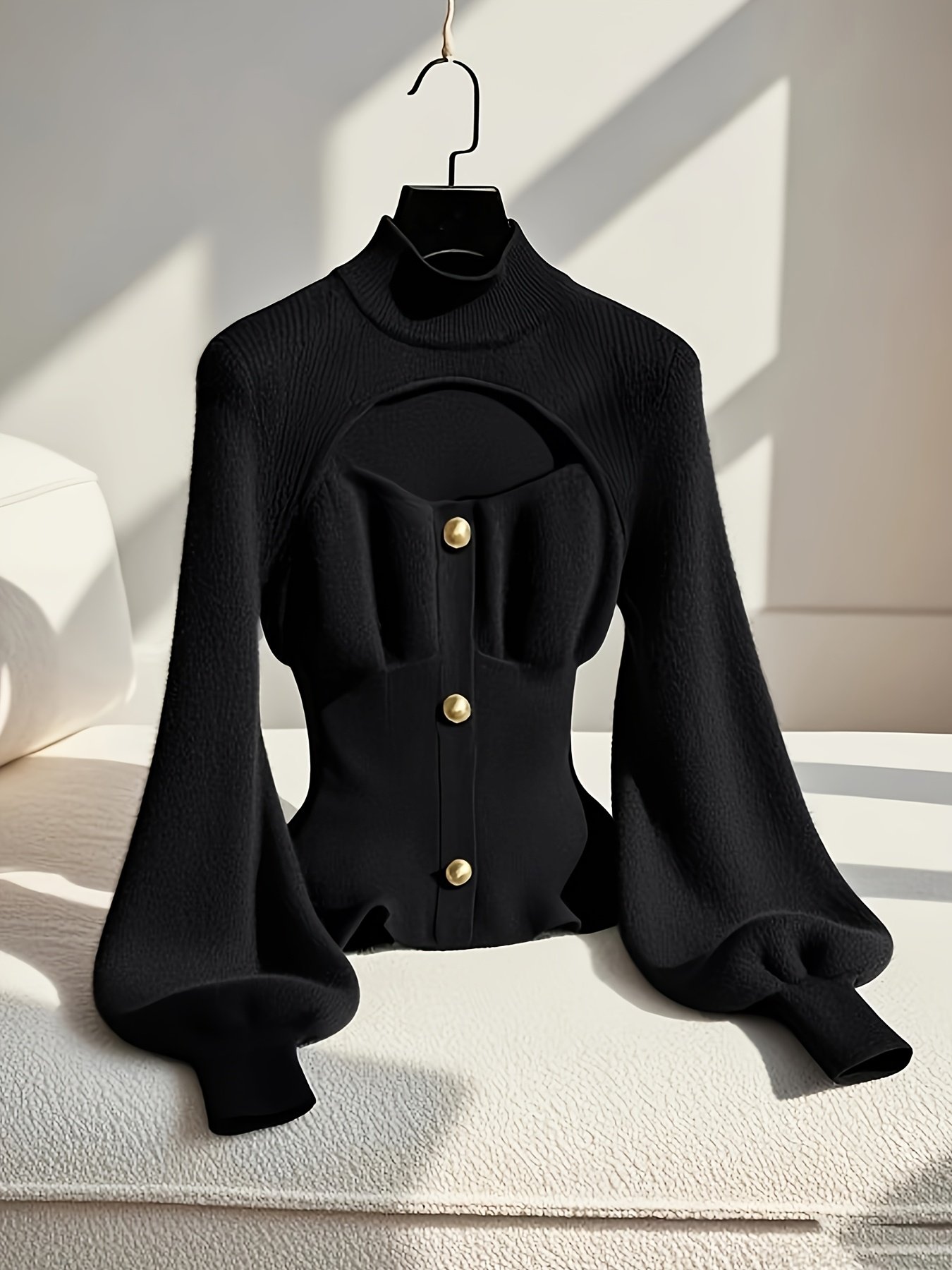 New Arrival Women's Fashionable Unique Design High-Quality Elegant Slim-Fit Half-Turtleneck Sweater
