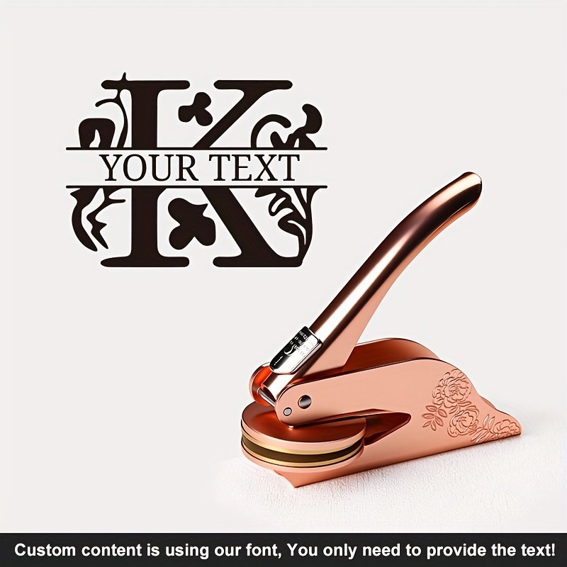 1pc Custom Pattern Embossed Stamp, Floral Letter Series in Black/Golden/Rose Golden Trio - Portable Embossing Tool for Party Invitations/Tissue Paper/Envelopes/Cards/Anniversary/Birthday/Holiday Gifts - ZMXL2 - Image 56