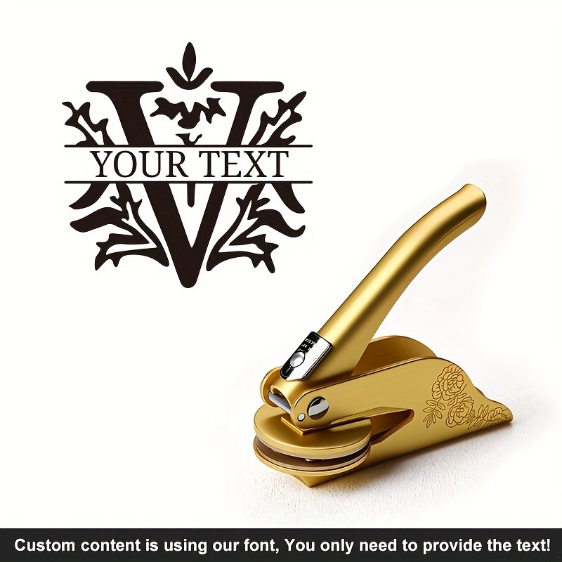 1pc Custom Pattern Embossed Stamp, Floral Letter Series in Black/Golden/Rose Golden Trio - Portable Embossing Tool for Party Invitations/Tissue Paper/Envelopes/Cards/Anniversary/Birthday/Holiday Gifts - ZMXL2 - Image 62