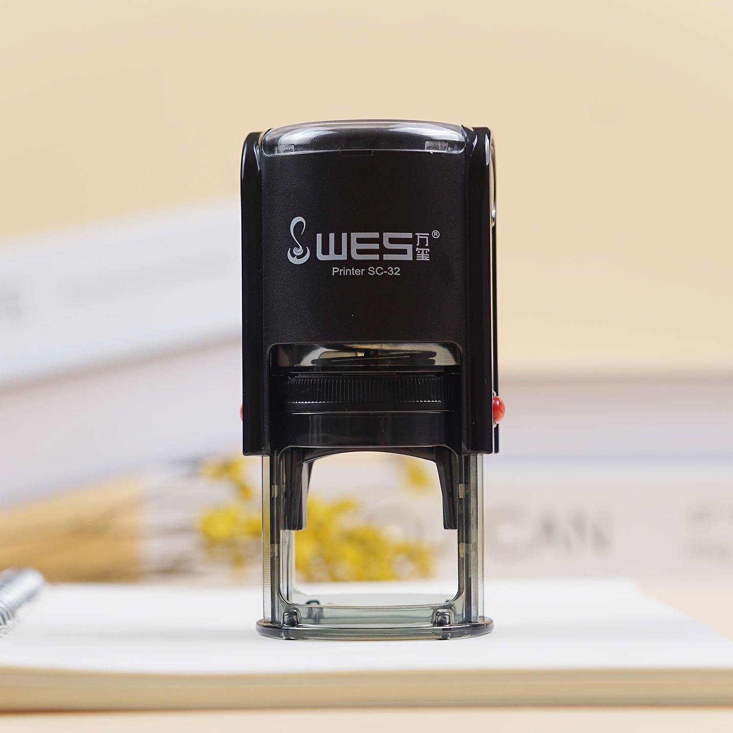 Custom Address Stamps - 3 Design Options (Floral, Artistic Script, Minimalist) - Durable Ink Pad Included - Circular Stamp for Envelopes, Letters, Packages - Personalized Text & Family Names, No Chemicals - Image 3