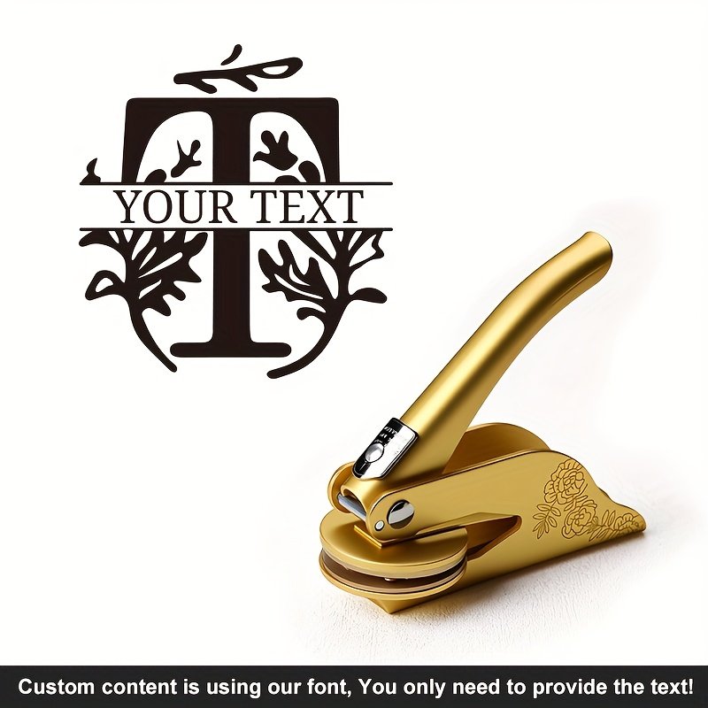 1pc Custom Pattern Embossed Stamp, Floral Letter Series in Black/Golden/Rose Golden Trio - Portable Embossing Tool for Party Invitations/Tissue Paper/Envelopes/Cards/Anniversary/Birthday/Holiday Gifts - ZMXL2 - Image 57