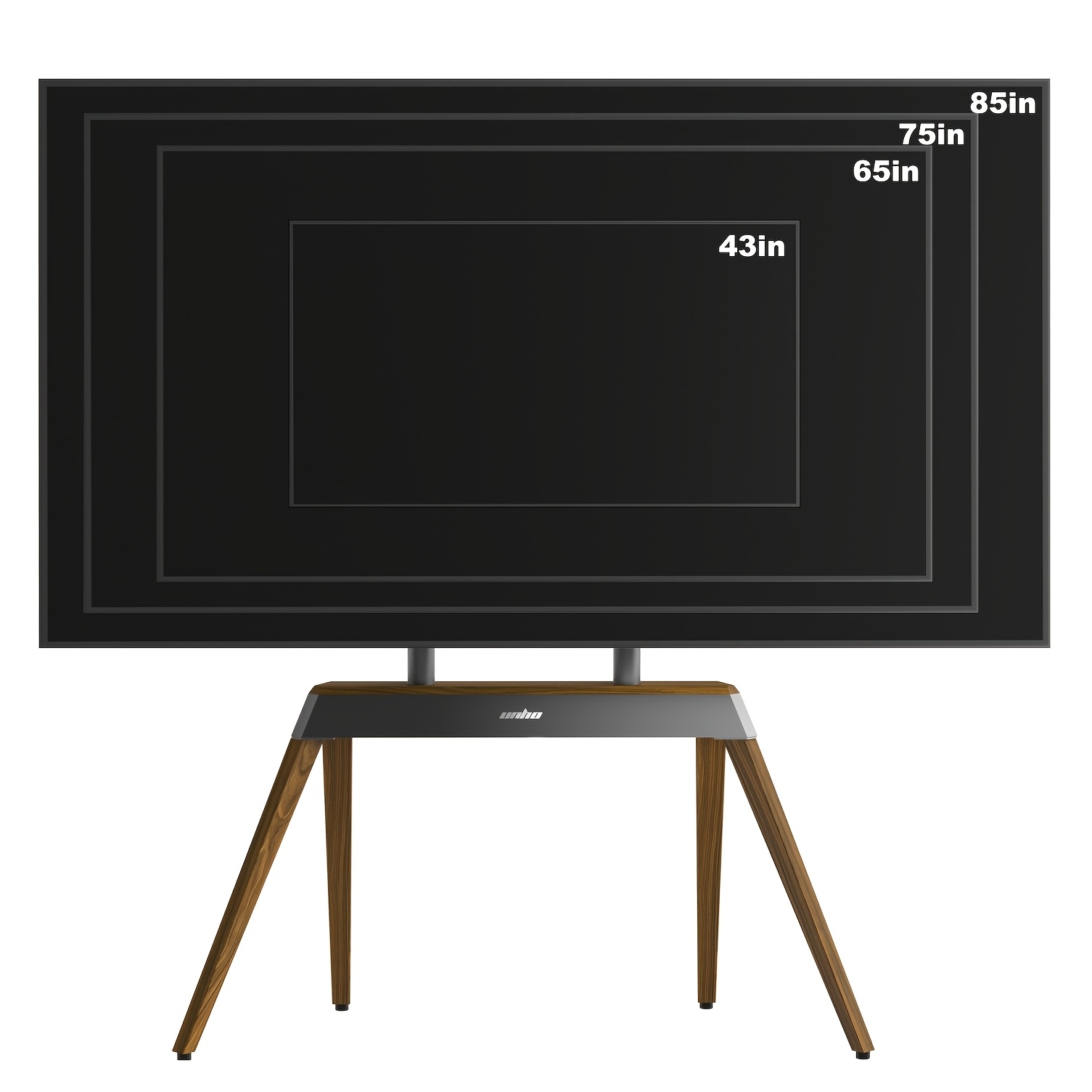 AESOME Heavy Duty Floor TV Stand Easel Studio TV Stand FIts 40 to 86 Inch Smart LED Tvs, Trapezoidal Legs, Height Adjustable Corner TV Mount for Home, Studio, Office