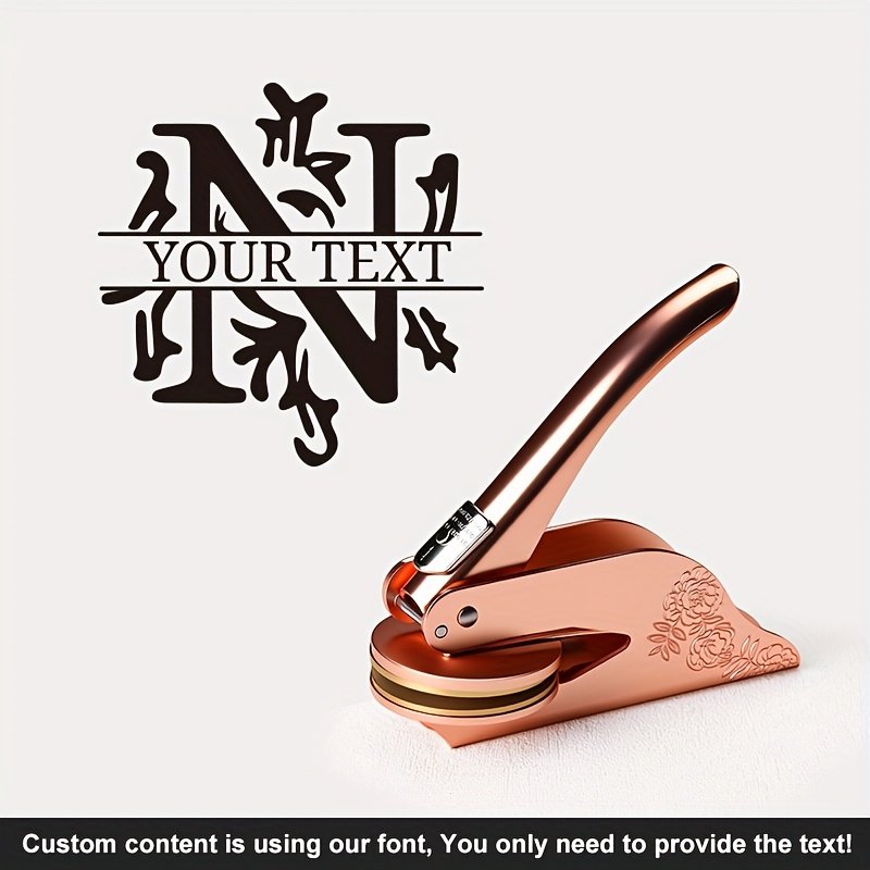 1pc Custom Pattern Embossed Stamp, Floral Letter Series in Black/Golden/Rose Golden Trio - Portable Embossing Tool for Party Invitations/Tissue Paper/Envelopes/Cards/Anniversary/Birthday/Holiday Gifts - ZMXL2 - Image 61