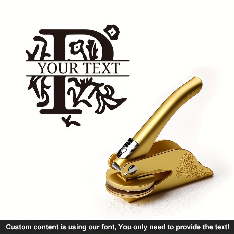 1pc Custom Pattern Embossed Stamp, Floral Letter Series in Black/Golden/Rose Golden Trio - Portable Embossing Tool for Party Invitations/Tissue Paper/Envelopes/Cards/Anniversary/Birthday/Holiday Gifts - ZMXL2 - Image 51