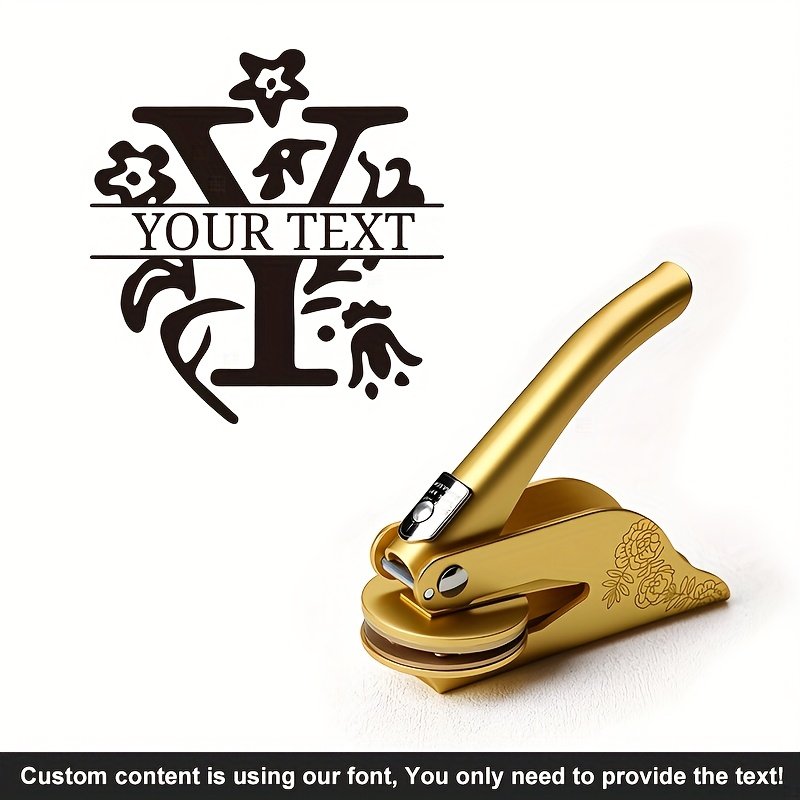 1pc Custom Pattern Embossed Stamp, Floral Letter Series in Black/Golden/Rose Golden Trio - Portable Embossing Tool for Party Invitations/Tissue Paper/Envelopes/Cards/Anniversary/Birthday/Holiday Gifts - ZMXL2 - Image 71