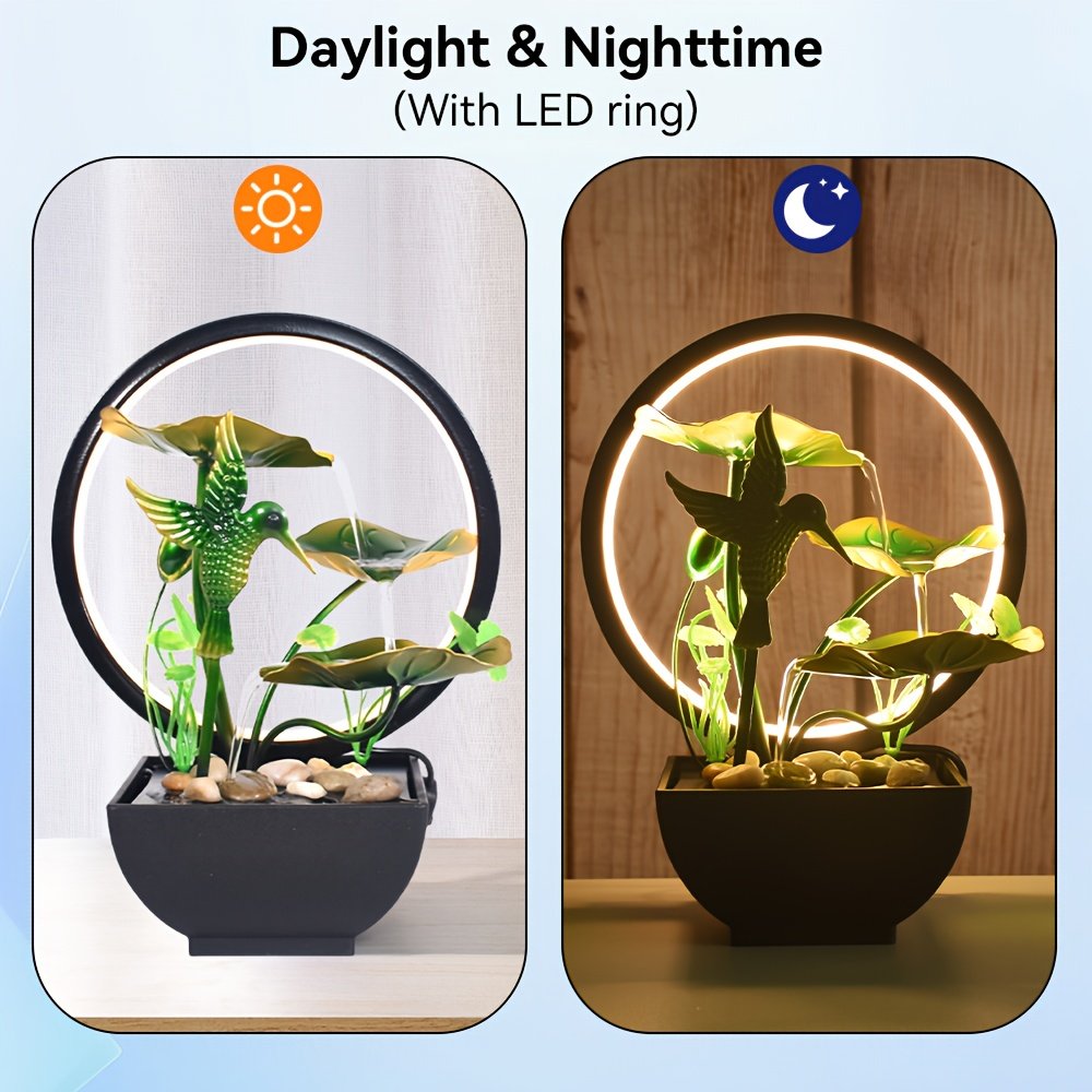 1pc USB Powered Home And Office Decorative Desktop Fountain, Portable Desktop Waterfall Kit for Soothing And Relaxing, Zen Meditation Indoor Fountain with Natural Rocks, Room Decoration, Christmas Decoration, Christmas Gift, Spring Summer Decorations