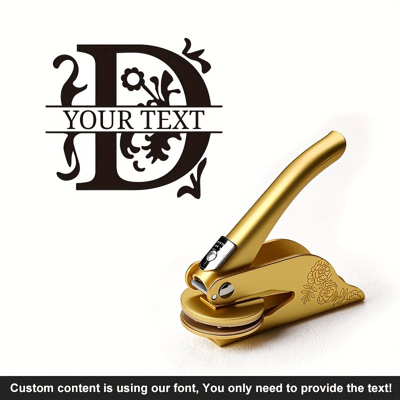 1pc Custom Pattern Embossed Stamp, Floral Letter Series in Black/Golden/Rose Golden Trio - Portable Embossing Tool for Party Invitations/Tissue Paper/Envelopes/Cards/Anniversary/Birthday/Holiday Gifts - ZMXL2 - Image 40