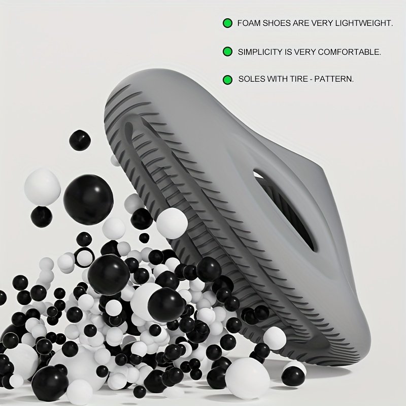 Black Men's Lightweight EVA Slippers - Slip-On Indoor/Outdoor House Shoes, Cushioned Sole for All-Day Comfort, Non-Slip Grip - All-Season Use at Home, Travel, Beach, Gym - Easy-Clean Minimalist Design - Ideal Gift for Men, Beach Footwear, Simple Style, Comfortable Fit, Versatile Footwear, Travel Essential