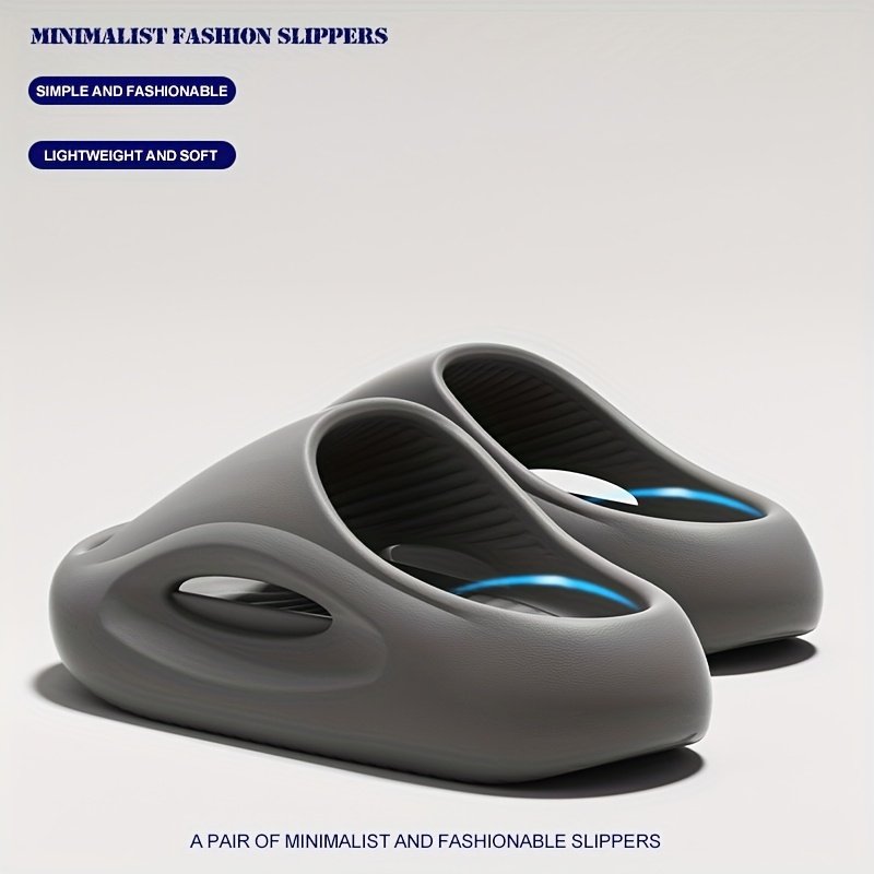 Black Men's Lightweight EVA Slippers - Slip-On Indoor/Outdoor House Shoes, Cushioned Sole for All-Day Comfort, Non-Slip Grip - All-Season Use at Home, Travel, Beach, Gym - Easy-Clean Minimalist Design - Ideal Gift for Men, Beach Footwear, Simple Style, Comfortable Fit, Versatile Footwear, Travel Essential