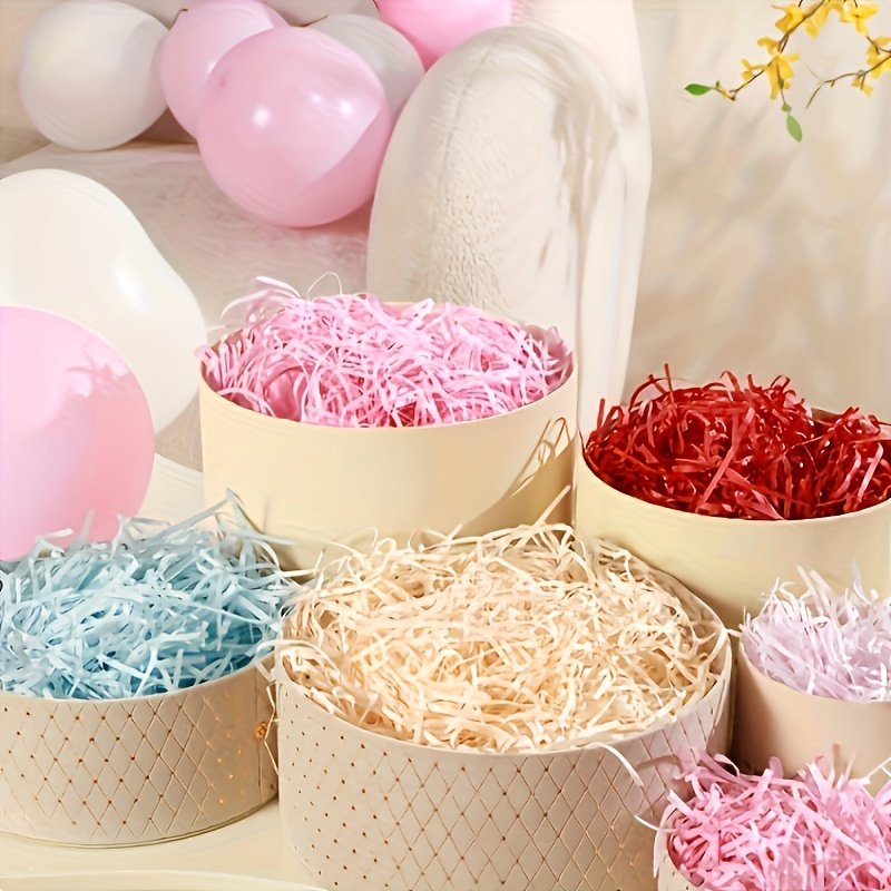 200g Pack Rainbow Paper Shredded Filler - Recycled Decorative Nylon Yarn for Gift Baskets, Box Stuffing, Crafts & Party Supplies, Mixed Colors, Durable & Versatile, Craft Supplies, Vibrant Colors, Craft Enthusiasts - Image 2