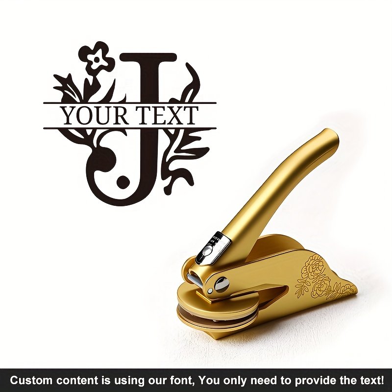 1pc Custom Pattern Embossed Stamp, Floral Letter Series in Black/Golden/Rose Golden Trio - Portable Embossing Tool for Party Invitations/Tissue Paper/Envelopes/Cards/Anniversary/Birthday/Holiday Gifts - ZMXL2 - Image 46