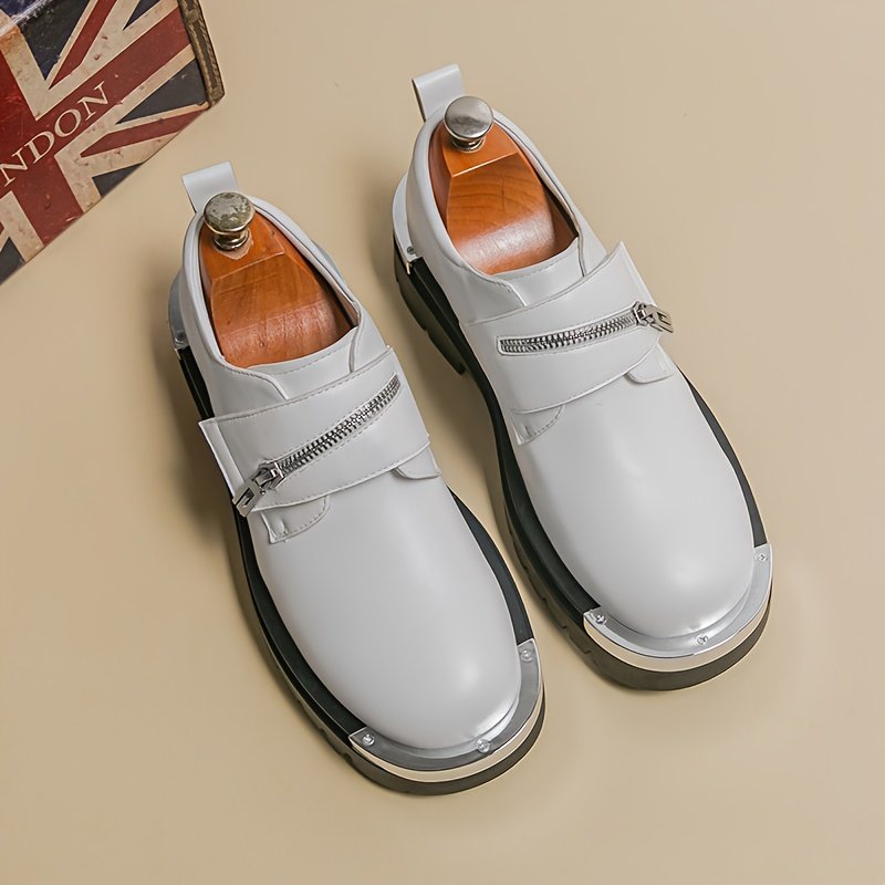 Men'S Versatile Business Casual Shoes, Korean Style, Height-Increasing Thick-Soled Formal Shoes for Work And Outings.