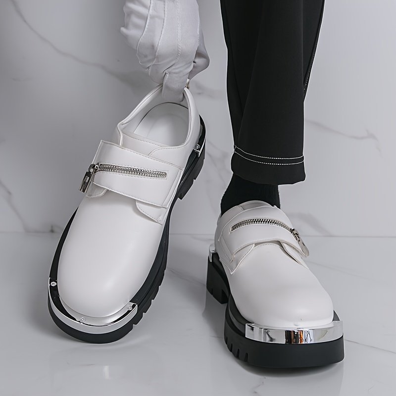 Men'S Versatile Business Casual Shoes, Korean Style, Height-Increasing Thick-Soled Formal Shoes for Work And Outings.