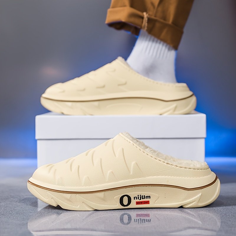 Men's & Women's Heavy-Duty Plush Winter Slippers with High Quality Sole & Thick Tread - All-Terrain Indoor/Outdoor House, Anti-Skid -like Design for Snow, Ice, - Unisex Warm Booties