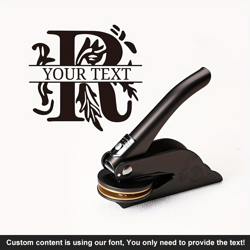 1pc Custom Pattern Embossed Stamp, Floral Letter Series in Black/Golden/Rose Golden Trio - Portable Embossing Tool for Party Invitations/Tissue Paper/Envelopes/Cards/Anniversary/Birthday/Holiday Gifts - ZMXL2 - Image 29