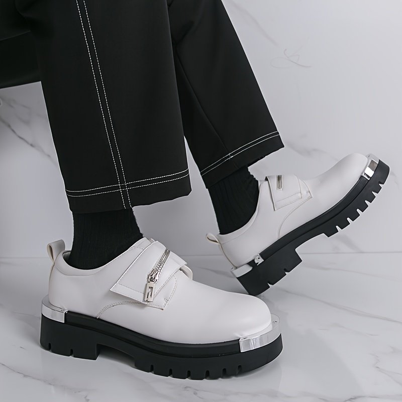 Men'S Versatile Business Casual Shoes, Korean Style, Height-Increasing Thick-Soled Formal Shoes for Work And Outings.
