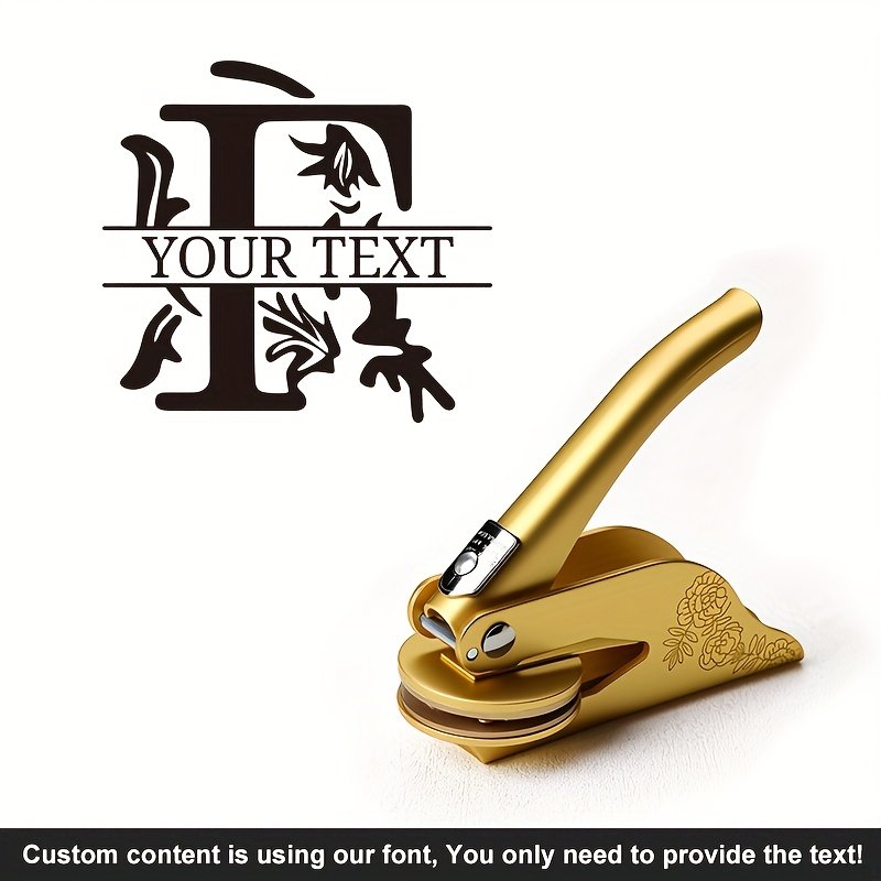 1pc Custom Pattern Embossed Stamp, Floral Letter Series in Black/Golden/Rose Golden Trio - Portable Embossing Tool for Party Invitations/Tissue Paper/Envelopes/Cards/Anniversary/Birthday/Holiday Gifts - ZMXL2 - Image 42