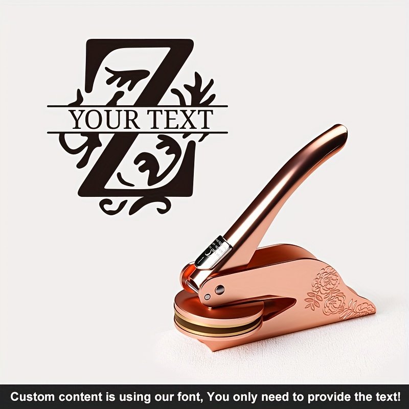 1pc Custom Pattern Embossed Stamp, Floral Letter Series in Black/Golden/Rose Golden Trio - Portable Embossing Tool for Party Invitations/Tissue Paper/Envelopes/Cards/Anniversary/Birthday/Holiday Gifts - ZMXL2 - Image 84